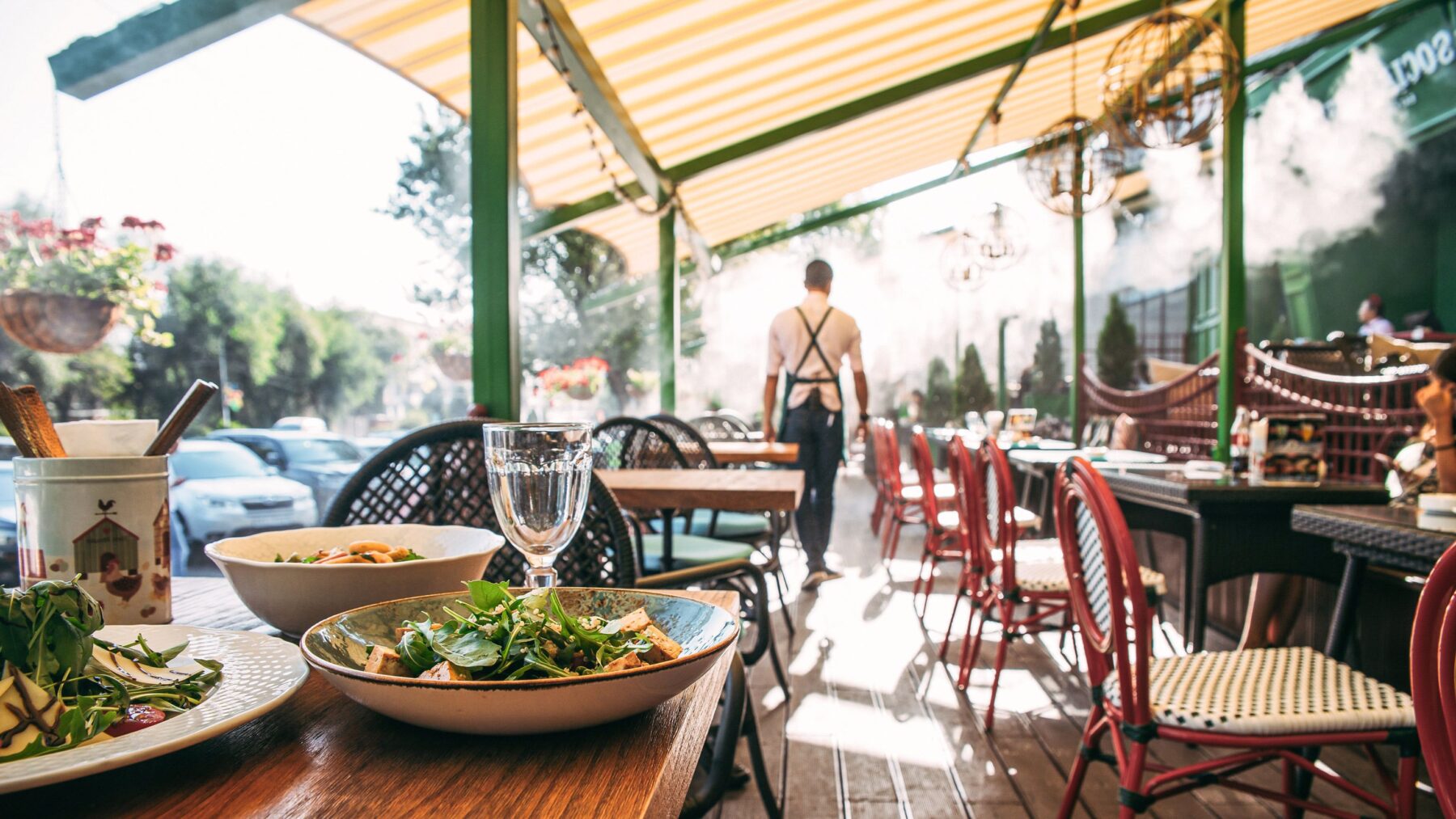 Outdoor patio at a restaurant